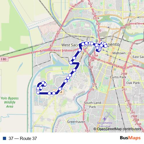 37 bus Line Map