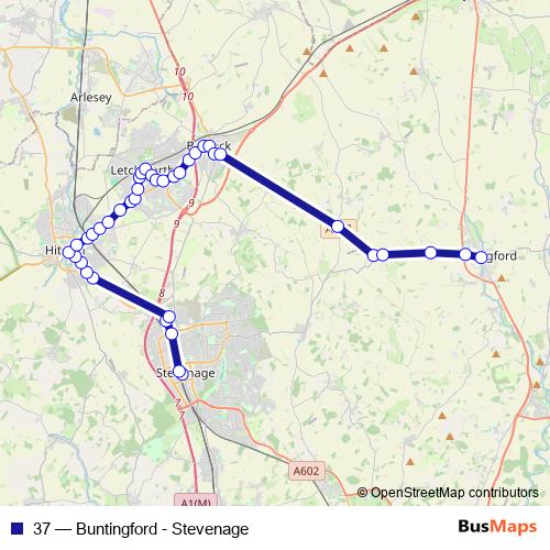 37 bus Line Map