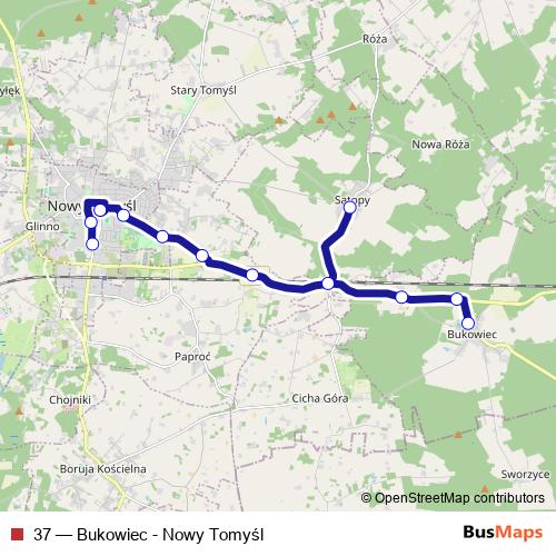 37 bus Line Map