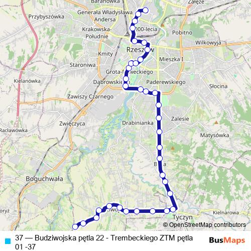 37 bus Line Map