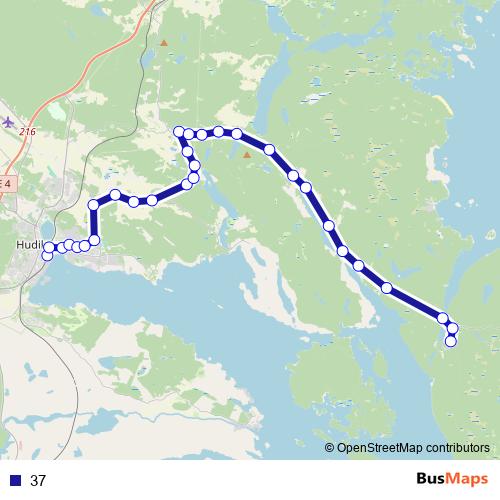 37 bus Line Map