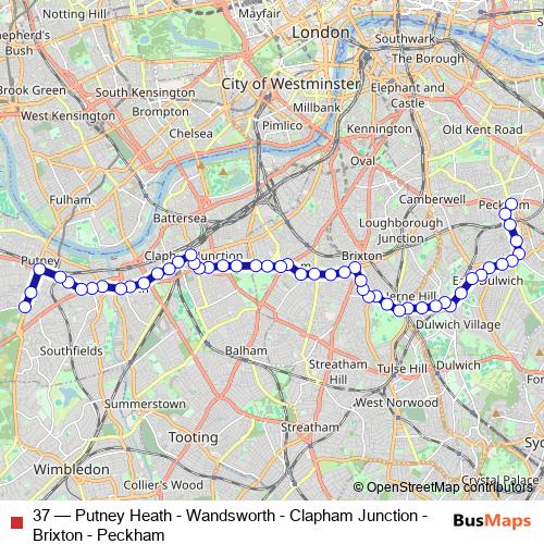 37 bus Line Map