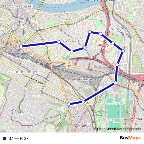 37 bus Line Map