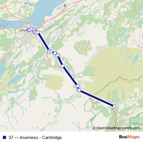 37 bus Line Map