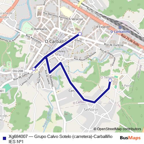 Xg684007 bus Line Map