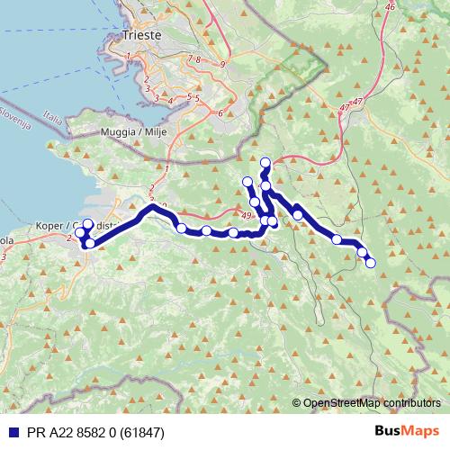PR A22 8582 0 (61847) bus Line Map