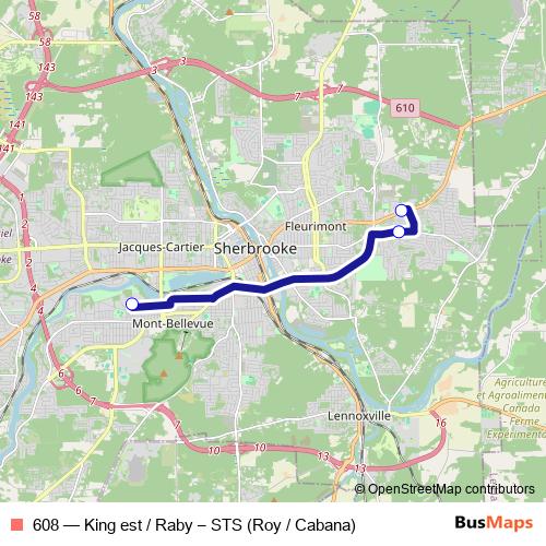 608 bus Line Map