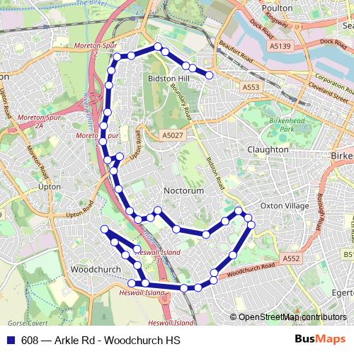 608 bus Line Map