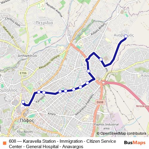 608 bus Line Map