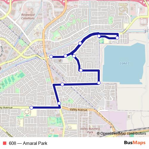 608 bus Line Map