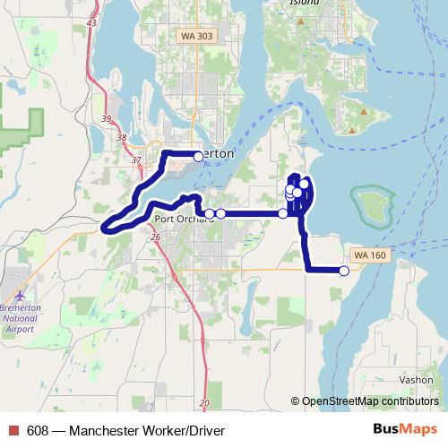 608 bus Line Map