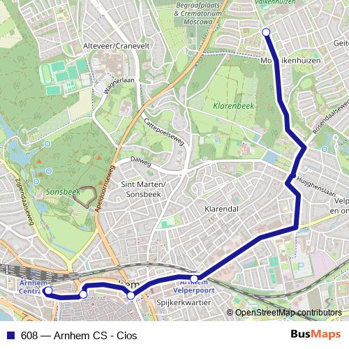 608 bus Line Map