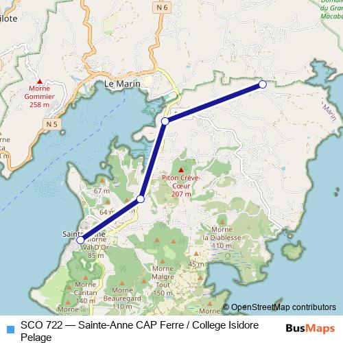 SCO 722 bus Line Map
