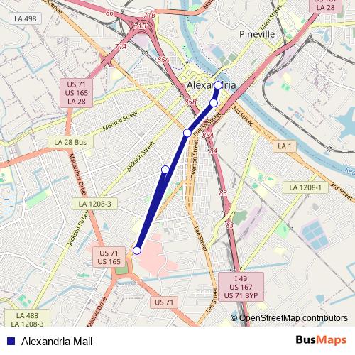 Alexandria Mall bus Line Map