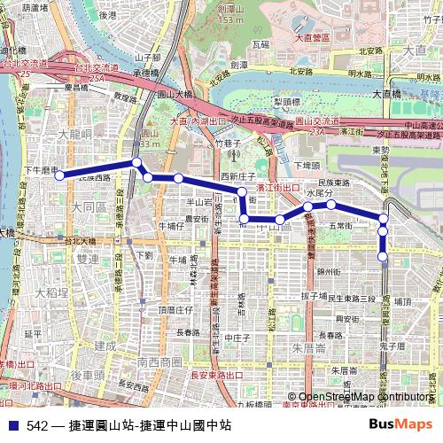 542 bus Line Map