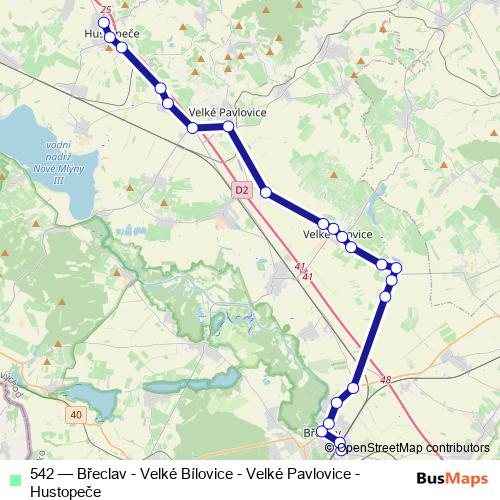 542 bus Line Map