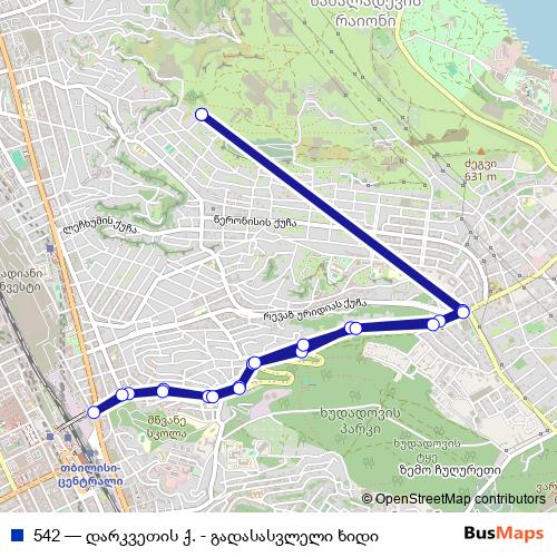 542 bus Line Map