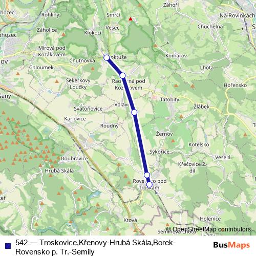 542 bus Line Map