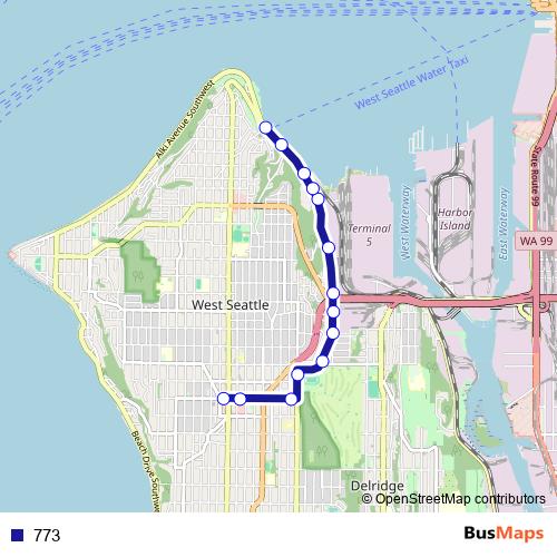 773 bus Line Map