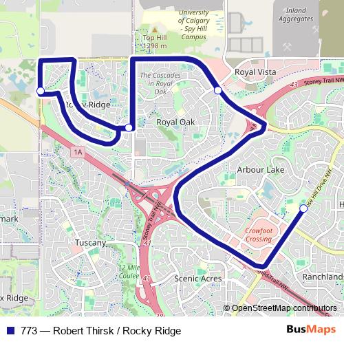 773 bus Line Map