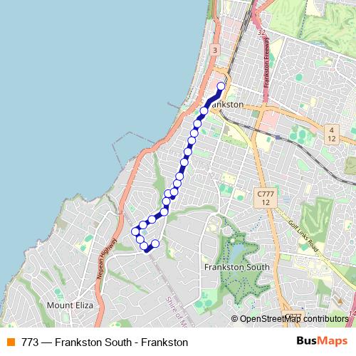 773 bus Line Map