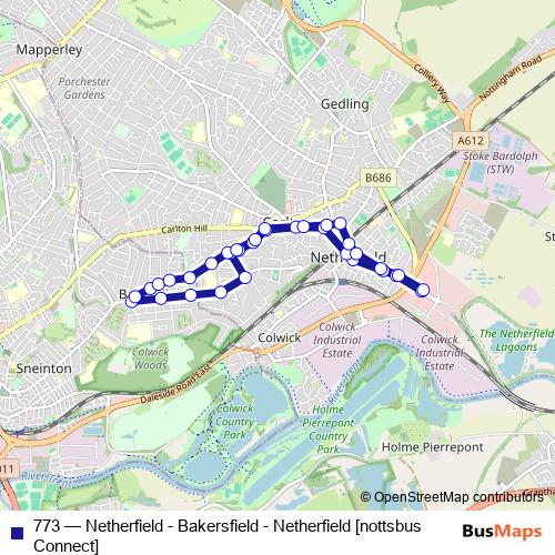 773 bus Line Map