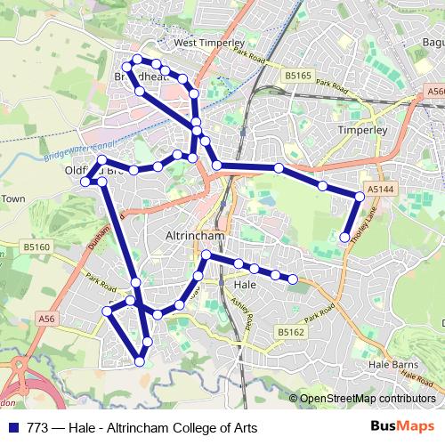 773 bus Line Map