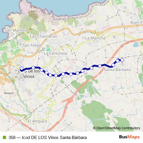 358 bus Line Map