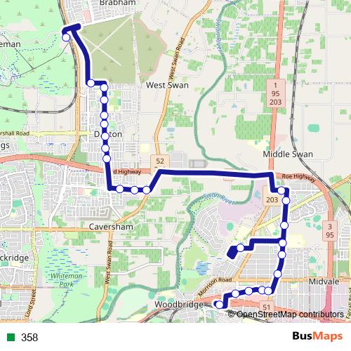 358 bus Line Map