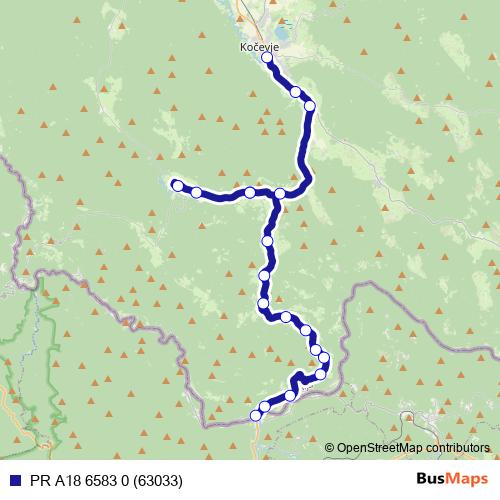 PR A18 6583 0 (63033) bus Line Map