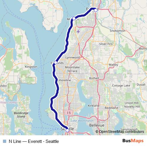 N Line rail Line Map