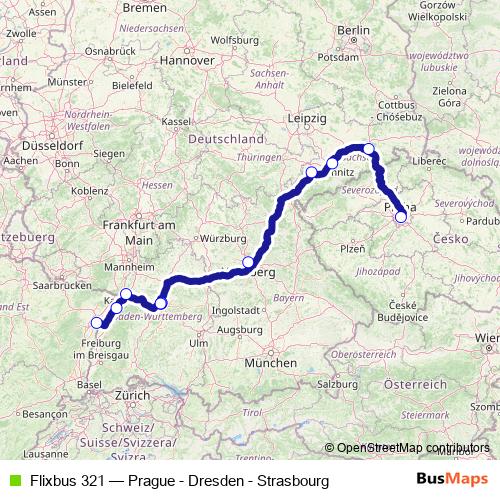 Flixbus 321 bus Line Map