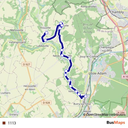 1113 bus Line Map