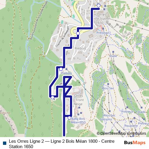 Les Orres Ligne 2 bus Line Map