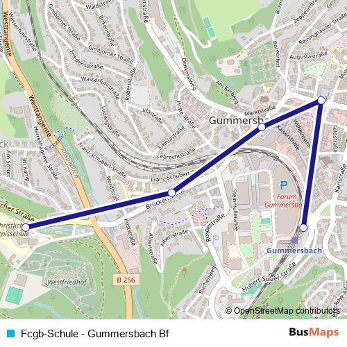 Fcgb-Schule - Gummersbach Bf tram Line Map