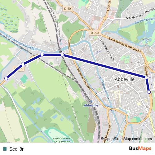 Scol 8r bus Line Map