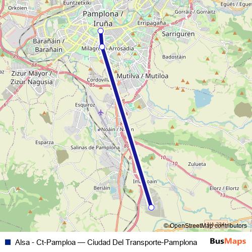Alsa - Ct-Pamploa bus Line Map