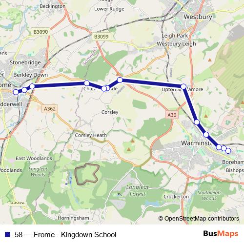 58 bus Line Map