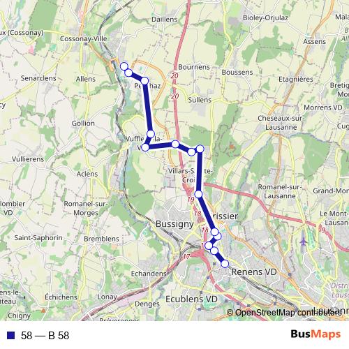 58 bus Line Map
