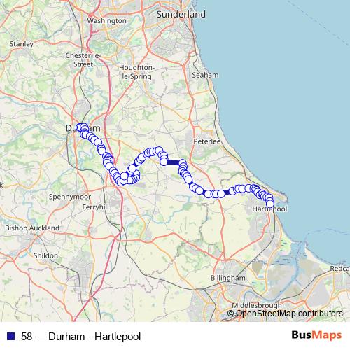 58 bus Line Map