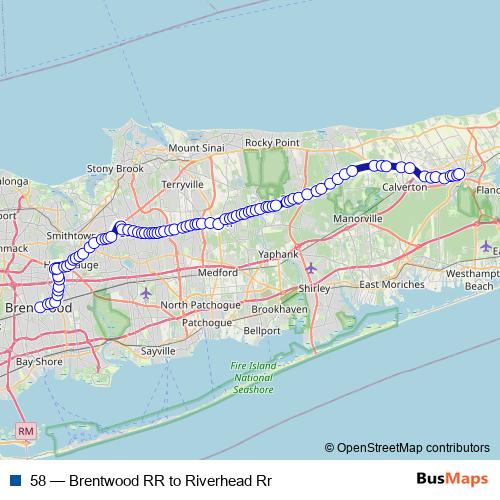 58 bus Line Map