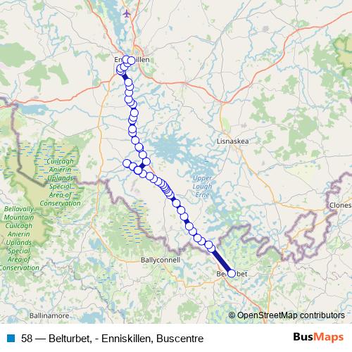 58 bus Line Map
