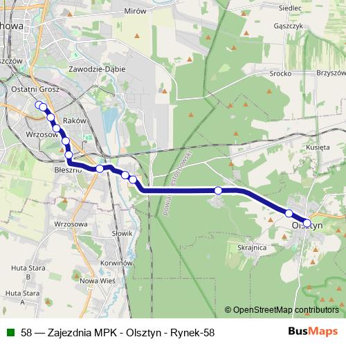 58 bus Line Map