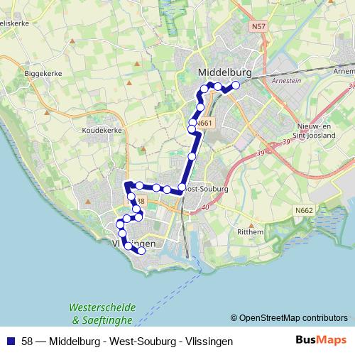 58 bus Line Map