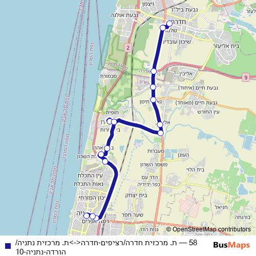 58 bus Line Map