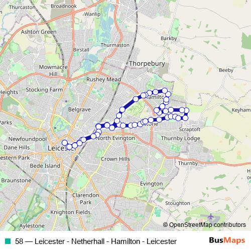 58 bus Line Map