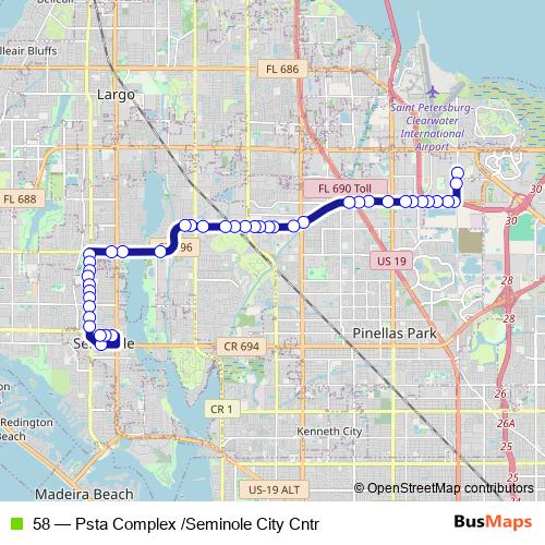58 bus Line Map