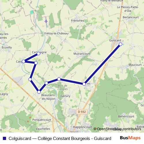 Colguiscard bus Line Map