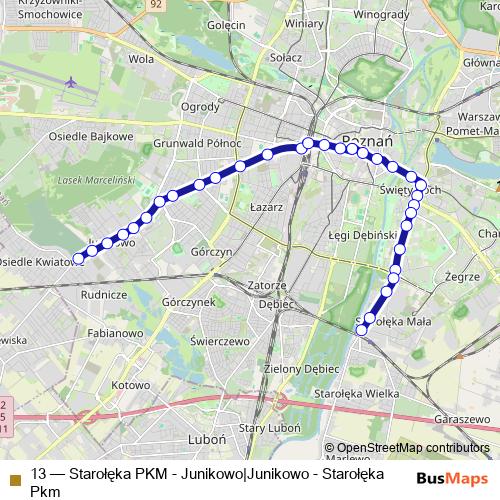 13 tram Line Map