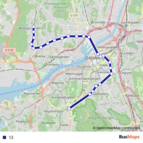 13 tram Line Map